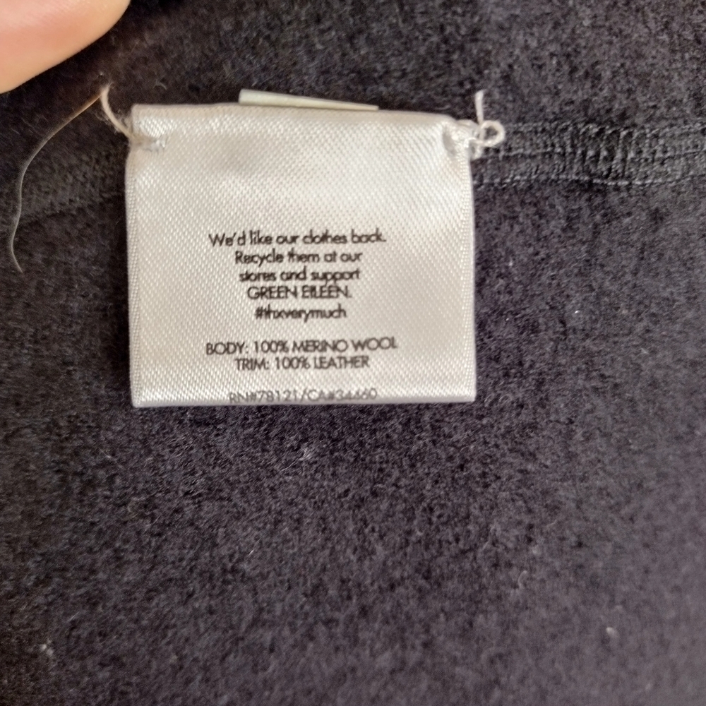 Eileen Fisher asymmetrical wool leather full zip lightweight jacket sz L - Picture 10 of 12